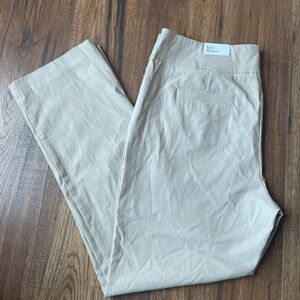 Kim Rogers PETITE Khaki Stretch Pull on Straight Tummy Slimming Chino Pants NWT